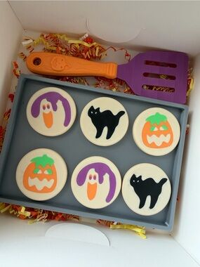 Halloween Cookie Gift Box - Purple, Orange, Black, Green -